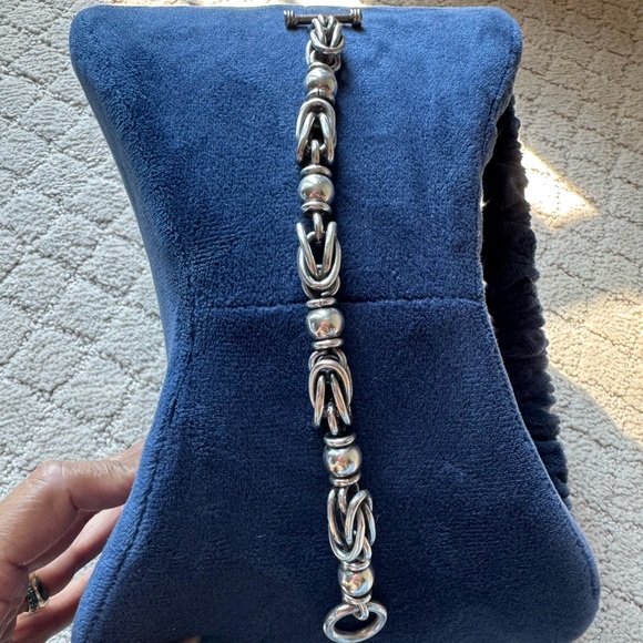 Silpada Vintage VERY RARE Sterling BYZANTINE Heavy Link Toggle Bracelet. - Picture 3 of 4